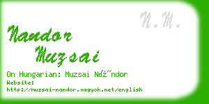 nandor muzsai business card